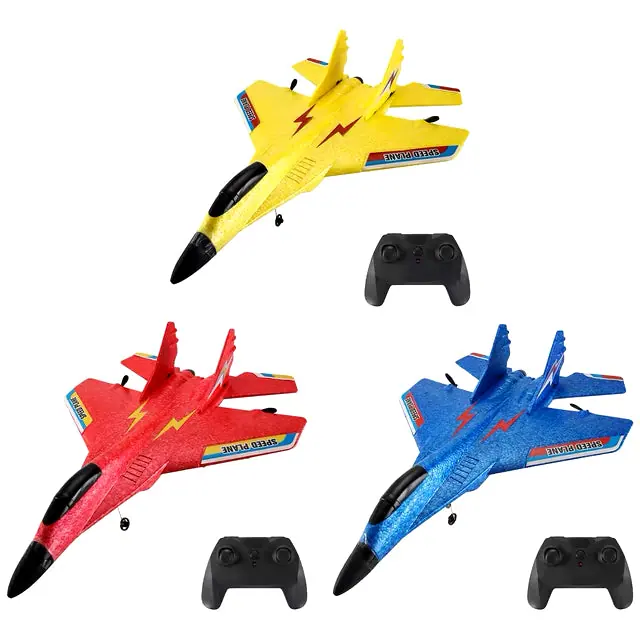Avión teledirigido en sus tres colores con su mando